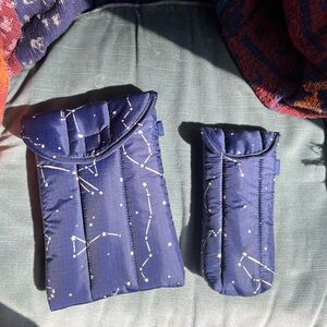 Baggu CONSTELLATION MIDNIGHT Puffy Tablet Sleeve + Puffy Glasses Sleeve Set